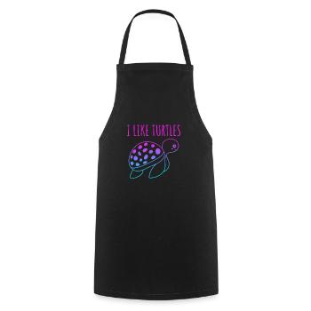 I like Turtle's cute turtle - Cooking Apron - black - Front - AI Model Male 185 dark (185cm)