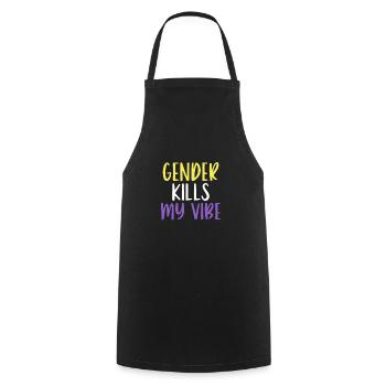 Funny Nonbinary Genderqueer Pride - Gender Kills - Kochschürze - Schwarz - Vorne - AI Model Male 185 dark (185cm)