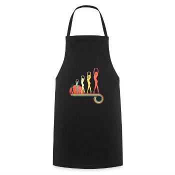 Baile niña bailando vintage puesta de sol arco - Tablier de cuisine - noir - Devant - AI Model Male 185 dark (185cm)