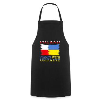 Soutien Pologne Ukraine - Tablier de cuisine - noir - Devant - AI Model Male 185 dark (185cm)