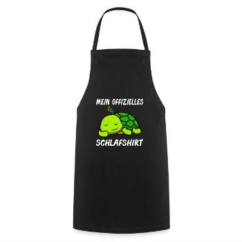 Mein offizielles Schlafshirt Schildkröte - Kochschürze - Schwarz - Vorne - AI Model Male 185 dark (185cm)