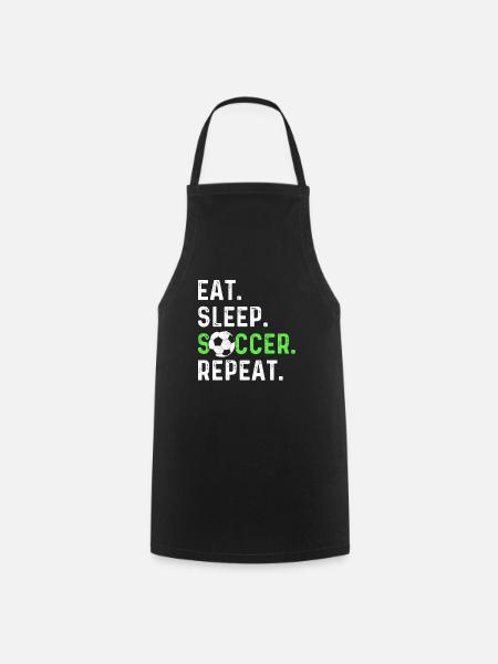 Eat sleep soccer repeat - Kochschürze - Schwarz