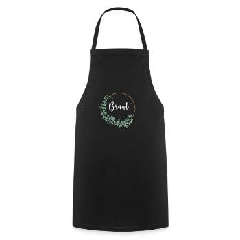 Braut I Blumenkranz Hochzeit Boho Stil Eukalyptus - Kochschürze - Schwarz - Vorne - AI Model Male 185 dark (185cm)