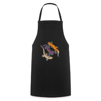 Cute Colorful Leopard Gecko Reptiles Lizard Gecko - Cooking Apron - black - Front - AI Model Male 185 dark (185cm)