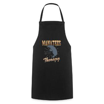 Les lamantins sont ma thérapie - Tablier de cuisine - noir - Devant - AI Model Male 185 dark (185cm)