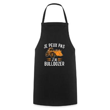 Je peux pas j'ai bulldozer humour cadeau - Tablier de cuisine - noir - Devant - AI Model Male 185 dark (185cm)