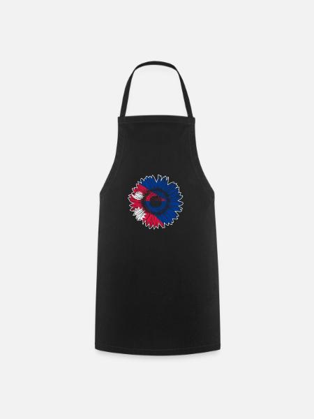 Nepal Flag Sunflower - Cooking Apron - black