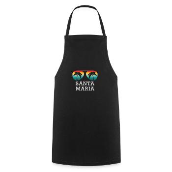 Santa Maria Travel Holiday Summer Sun Souvenir - Cooking Apron - black - Front - AI Model Male 185 dark (185cm)