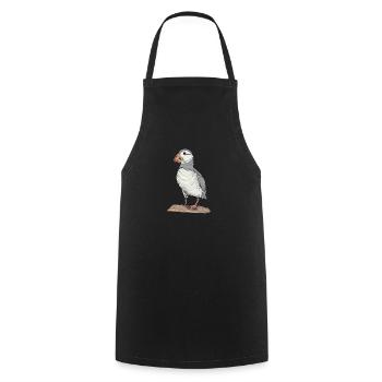 Papageitaucher I Alkenvogel Puffin Motiv für - Kochschürze - Schwarz - Vorne - AI Model Male 185 dark (185cm)