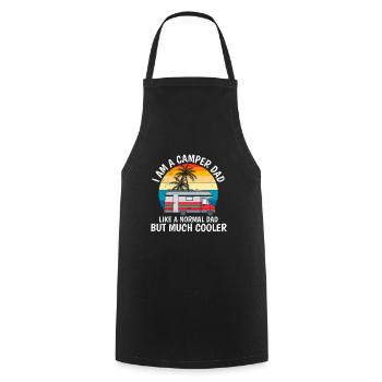 Camper papa comme papa normal juste cool camping - Tablier de cuisine - noir - Devant - AI Model Male 185 dark (185cm)