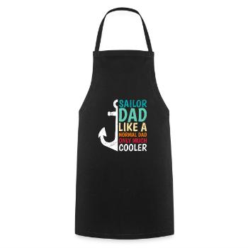 Segler Papa wie ein normaler Papa nur cooler - Kochschürze - Schwarz - Vorne - AI Model Male 185 dark (185cm)