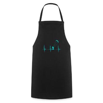 Kitesurfing Herzschlag EKG Puls Kiten Windsurfer K - Kochschürze - Schwarz - Vorne - AI Model Male 185 dark (185cm)