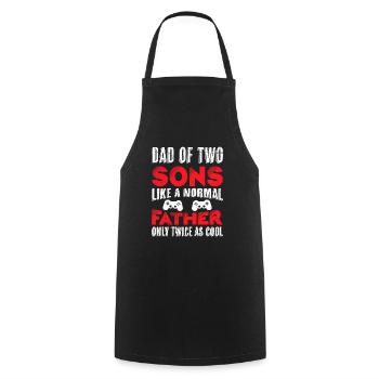 Dad 2 sons 2 children - Cooking Apron - black - Front - AI Model Male 185 dark (185cm)