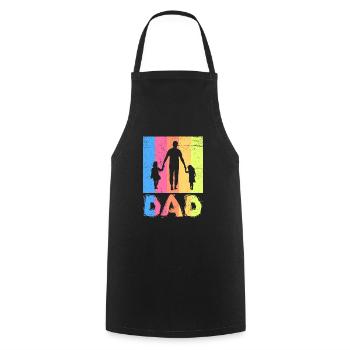Papa 2 mal 2 Kinder Vater 2 Töchter Papa 2 Söhne - Kochschürze - Schwarz - Vorne - AI Model Male 185 dark (185cm)