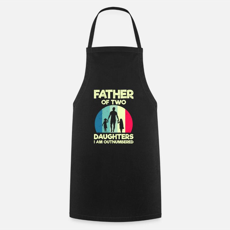 Papa 2 Kinder Papa 2 Töchter - Kochschürze - Schwarz