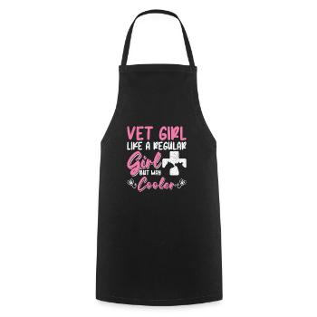 Vet Girl Like A Regular Girl Vet Tech Veterinarian - Cooking Apron - black - Front - AI Model Male 185 dark (185cm)