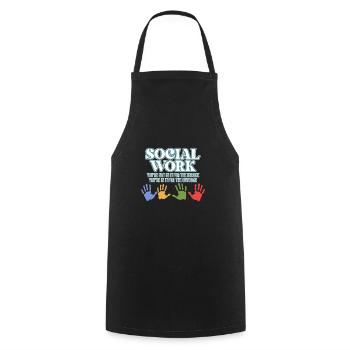 Social Work Definition Proud - Cooking Apron - black - Front - AI Model Male 185 dark (185cm)