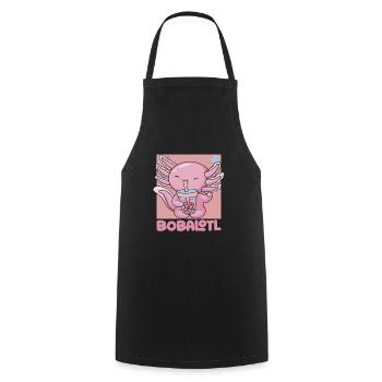 Bobalotl Boba Tea Axolotl - Kochschürze - Schwarz - Vorne - AI Model Male 185 dark (185cm)