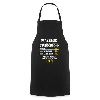 Masseur Stundenplan Physios Physiotherapie Massage - Kochschürze - Schwarz - Vorne - AI Model Male 185 dark (185cm)