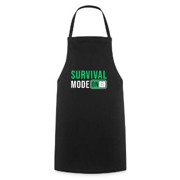 Prepper Survival Outdoor Saying - Cooking Apron - black - Front - AI Model Male 185 dark (185cm)