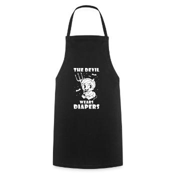 The Devil wears Diapers - Cooking Apron - black - Front - AI Model Male 185 dark (185cm)