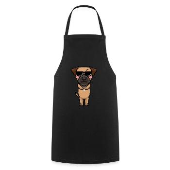 Chien Border Terrier - Tablier de cuisine - noir - Devant - AI Model Male 185 dark (185cm)