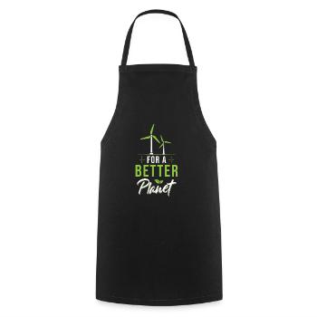Wind turbine saying - Cooking Apron - black - Front - AI Model Male 185 dark (185cm)