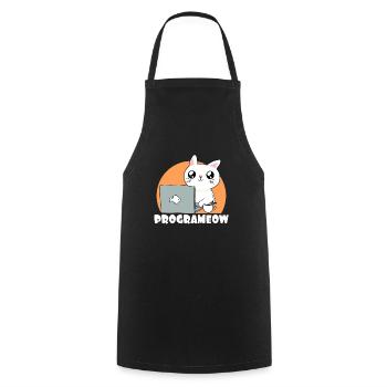 Cute Programeow I Are Programmer Programming - Kochschürze - Schwarz - Vorne - AI Model Male 185 dark (185cm)
