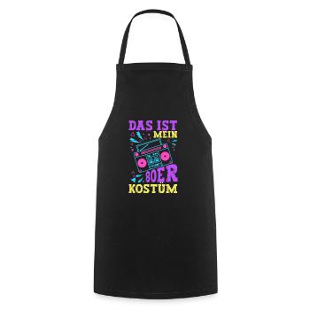 80er Jahre Kostüm Mottoparty 80s Kostüm - Kochschürze - Schwarz - Vorne - AI Model Male 185 dark (185cm)