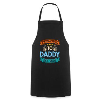 Promu papa 2023 expectant papa 2023 - Tablier de cuisine - noir - Devant - AI Model Male 185 dark (185cm)