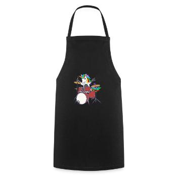 Unicorn Drummer Band Music - Tablier de cuisine - noir - Devant - AI Model Male 185 dark (185cm)