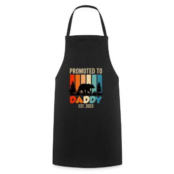 Promu papa 2023 expectant papa 2023 - Tablier de cuisine - noir - Devant - AI Model Male 185 dark (185cm)