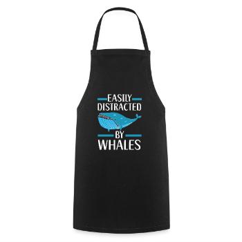 Facilement distrait par les baleines Mammifères marins - Tablier de cuisine - noir - Devant - AI Model Male 185 dark (185cm)