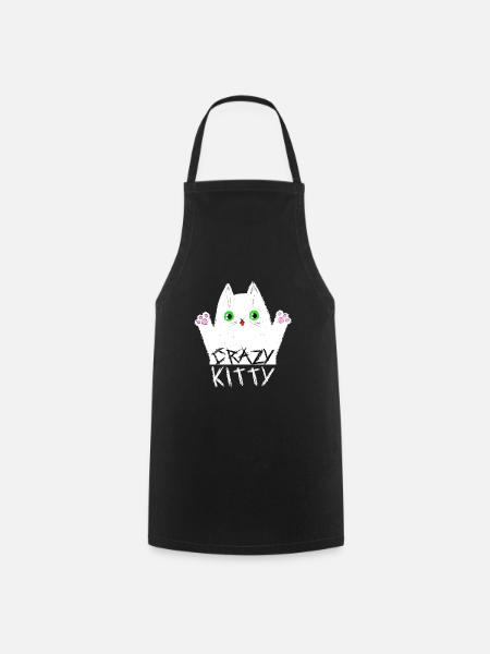 Crazy Kitty - Kochschürze - Schwarz