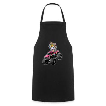 Monster Truck Licorne Camion Fille Pickup - Tablier de cuisine - noir - Devant - AI Model Male 185 dark (185cm)