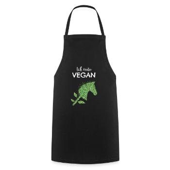 Vegan Steckenpferd Veganerin Hobbyhorse - Kochschürze - Schwarz - Vorne - AI Model Male 185 dark (185cm)