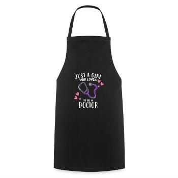 Medicine Med Just A Girl Who Loves To Be A Doctor - Cooking Apron - black - Front - AI Model Male 185 dark (185cm)