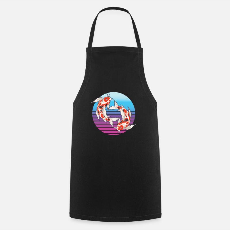 Koi Carp Koi Étang de Koi - Tablier de cuisine - noir