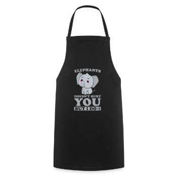 Elephants ne vous fait pas de mal, mais je le fais - Tablier de cuisine - noir - Devant - AI Model Male 185 dark (185cm)