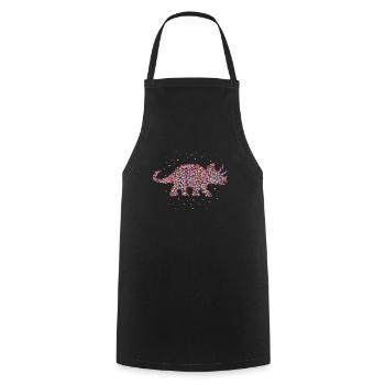Tricératops Herbivore Dinosaure Dino - Tablier de cuisine - noir - Devant - AI Model Male 185 dark (185cm)
