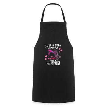 Juste une fille qui aime être coiffeuse - Tablier de cuisine - noir - Devant - AI Model Male 185 dark (185cm)