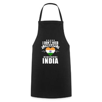 India I do not need Therapy - Cooking Apron - black - Front - AI Model Male 185 dark (185cm)