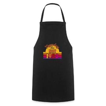 May 1950 - Geburtstag im Mai - Kochschürze - Schwarz - Vorne - AI Model Male 185 dark (185cm)