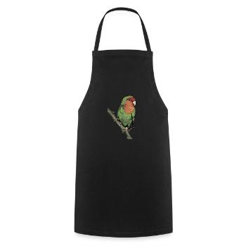 Rose head I Inseparable motif for - Cooking Apron - black - Front - AI Model Male 185 dark (185cm)