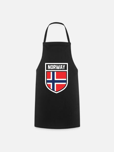 Norwegen - Nationalfahne im Wappen - Kochschürze - Schwarz