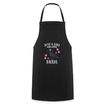 Funny Crow Lover Just A Girl Who Loves Ravens - Cooking Apron - black - Front - AI Model Male 185 dark (185cm)