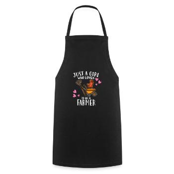 Farm Farming Just A Girl Who Loves To Be A Farmer - Cooking Apron - black - Front - AI Model Male 185 dark (185cm)