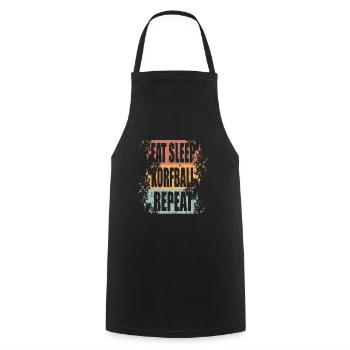 Korfball Eat Sleep Repeat - Cooking Apron - black - Front - AI Model Male 185 dark (185cm)