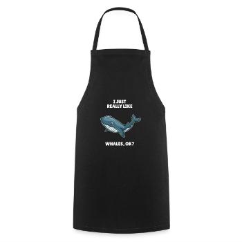 Whale Ocean J’aime vraiment les baleines OK - Tablier de cuisine - noir - Devant - AI Model Male 185 dark (185cm)