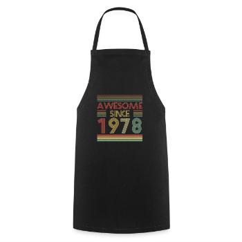 Génial depuis 1978 anniversaire rétro - Tablier de cuisine - noir - Devant - AI Model Male 185 dark (185cm)